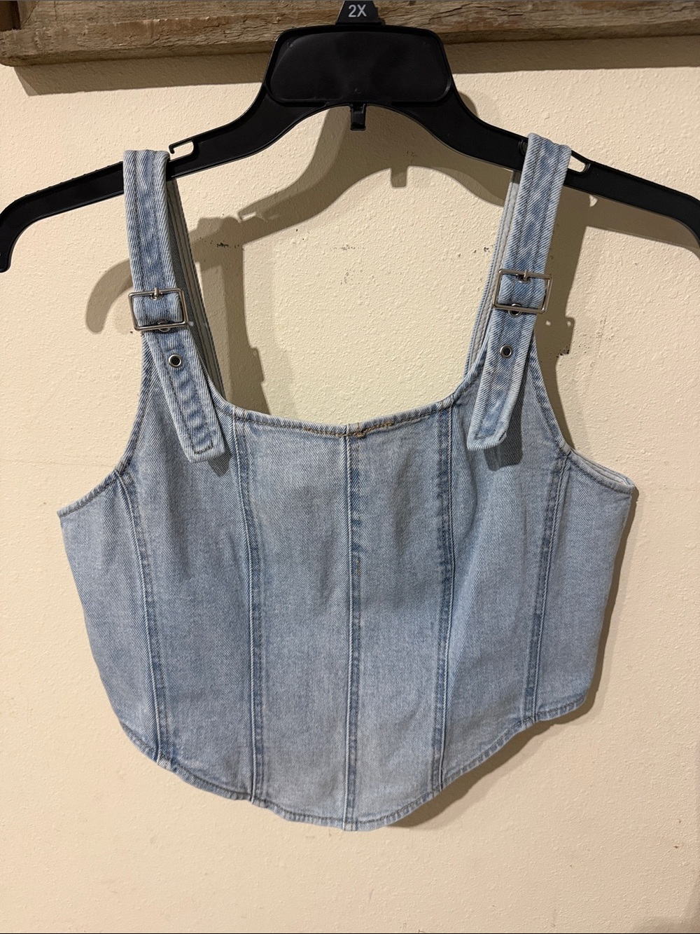wild fable Light Blue Denim Corset Crop Top